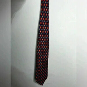 ERMENEGILDO ZEGNA Men's Geometric Print 100% Silk Tie Made in Italy